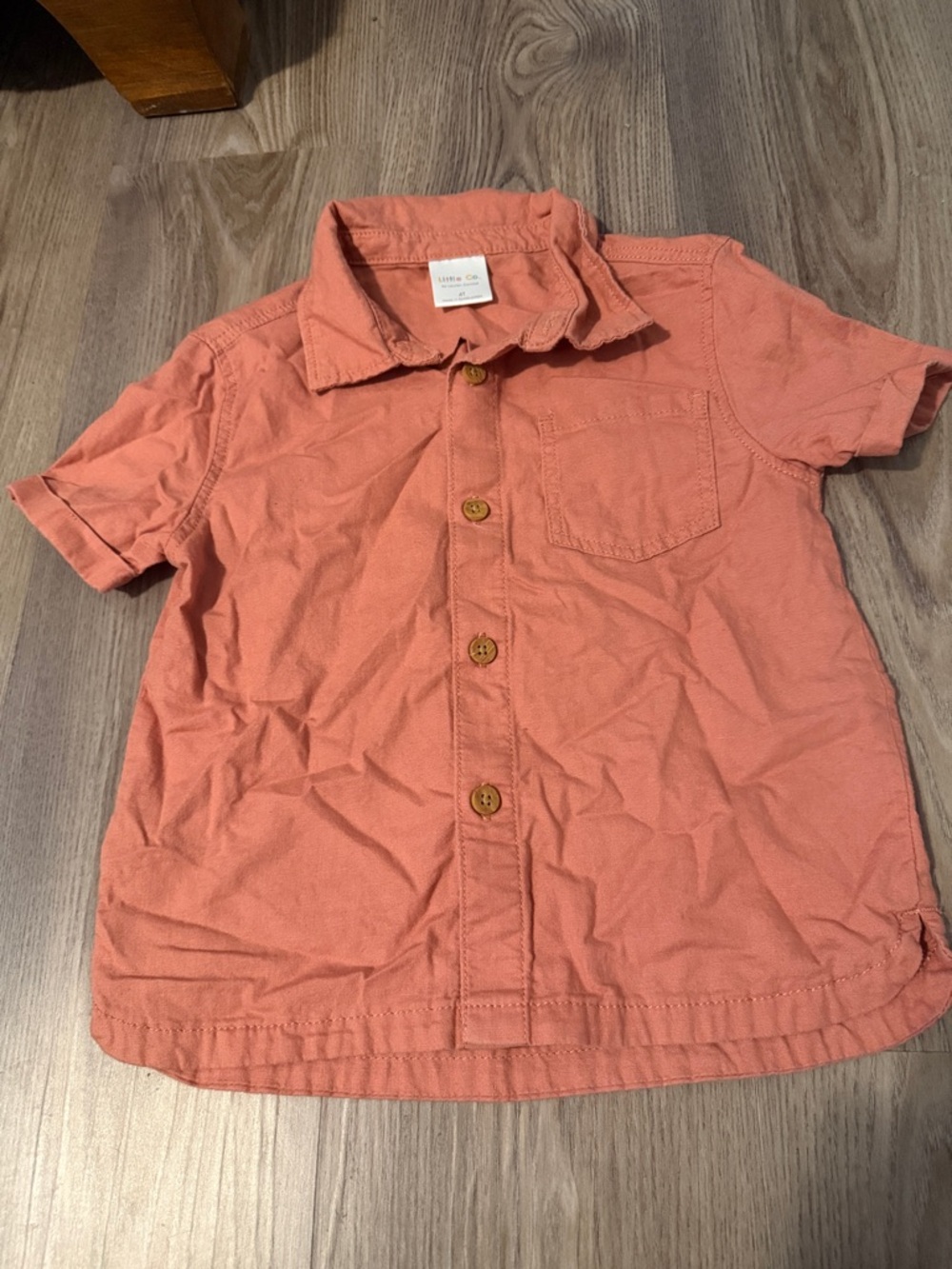 Carter's Short-Sleeve Button-Down Shirt in Coral